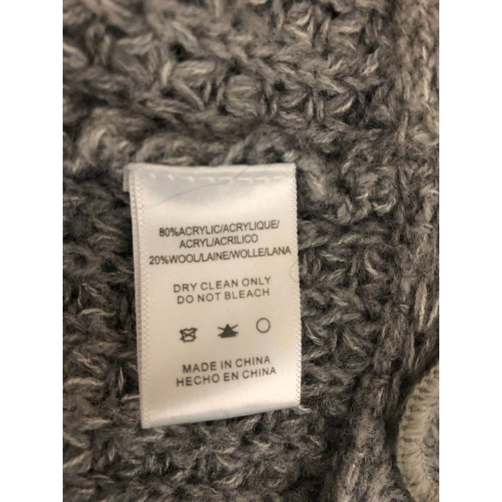 Moth Anthropologie Gray Wool Blend Open Front Cocoon Cardigan Sweater Longline S - Picture 6 of 6
